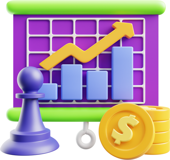Financial strategy 3D Illustration